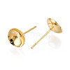 Brass Earring Settings KK-T077-18G-03-2