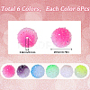 36Pcs 6 Colors Frosted Acrylic Beads MACR-SC0001-14-2