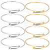 10Pcs 2 Colors Adjustable 304 Stainless Steel Wire Cuff Bangle Making MAK-BBC0001-14-1