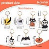 Halloween Theme Alloy Enamel Pendant Locking Stitch Markers HJEW-SW00031-2