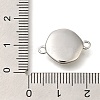 Brass Pave Natural White Shell Flat Round Connector Charms KK-K388-79P-3