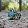 Oval Alloy with Glass Finger Rings FS-WG0E890-01-2