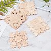Natural Solid Wood Carved Onlay Applique Craft WOOD-WH0101-57-6