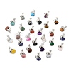 Natural & Synthetic Gemstone Tiger-Shaped Brass Pendants KK-C232-02P-RS-1