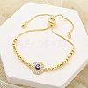 Brass Micro Pave Cubic Zirconia Slider Bracelets for Women BJEW-S158-08G-02-1