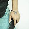 YOU vs YOU Rectangle Tag & Dumbbell 201 Stainless Steel Charm Bracelets FS-WG06958-01-1