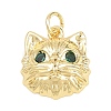 Brass Micro Pave Cubic Zirconia Pendants KK-D258-37G-01-1