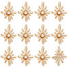Beebeecraft 14Pcs Brass Pave Clear Cubic Zirconia Connector Charms KK-BBC0007-34-1