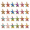  36Pcs 9 colors Printed Alloy Connector Charms FIND-TA0003-04-10