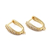 Brass Micro Pave Clear Cubic Zirconia Hoop Earring Findings ZIRC-Q201-16G-1