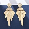 Zinc Alloy Flat Round Chandelier Earrings EJEW-Z107-03G-02-1