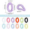  960Pcs 12 Color Opaque Acrylic Linking Rings OACR-PH0001-81-4