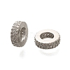 Rack Plating Brass Micro Pave Clear Cubic Zirconia European Beads KK-H508-10P-1