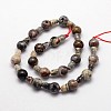 Natural Silver Leaf Jasper 3-Hole Guru Bead Strands G-K149-29-3