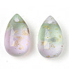 Two Tone Transparent Spray Painted Glass Charms X-GLAA-T017-02-B01-2
