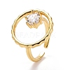 Hollow Ring with Cubic Zirconia Cuff Ring RJEW-E170-06G-1