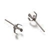 Non-Tarnish 304 Stainless Steel Stud Earring Settings STAS-H130-18C-P-2