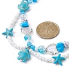 Synthetic Turquoise Tortoise & Starfish Pendant Necklace NJEW-JN04481-02-3