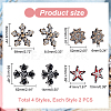HOBBIESAY 8Pcs 4 Style Snowflake & Cross & Star Shape Handicraft Rhinestone Appliques PATC-HY0001-17-2