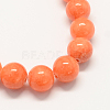Natural Dyed Yellow Jade Gemstone Bead Strands G-R271-6mm-Y31-2