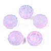 Transparent Spray Painted Glass Beads GLAA-N035-037-G04-2