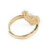 Clear Cubic Zirconia Heart Adjustable Ring RJEW-L100-024G-3