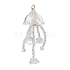 Glass Seed Beaded Jellyfish Big Pendants X-PALLOY-MZ01166-02-1