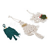Crafans 3Pcs 3 Style Christmas Theme Cotton Weave Pendant Decorations HJEW-CF0001-13-2