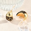 Brass Enamel Stud Earrings EJEW-P301-12G-2