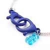 Rainbow Personalized Electroplate Glass Beaded Necklaces NJEW-JN03410-02-2