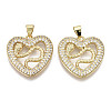 Brass Micro Pave Clear Cubic Zirconia Pendants ZIRC-N039-062-NF-1