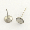 Tarnish Resistant 304 Stainless Steel Post Stud Earring Findings STAS-R063-51-1