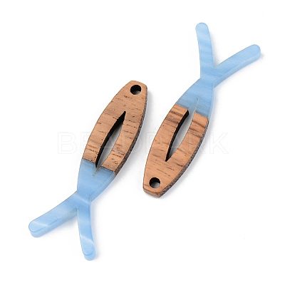 Opaque Resin & Walnut Wood Pendants RESI-S389-019A-C01-1