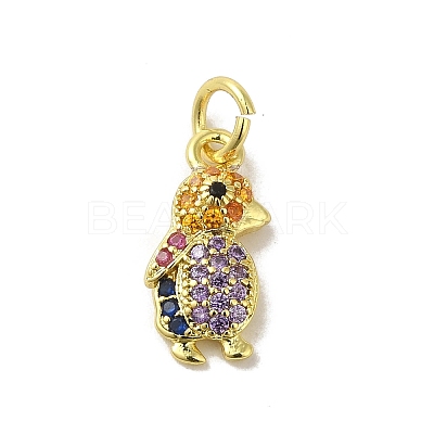 Real 18K Gold Plated Brass Pave Colorful Cubic Zirconia Pendants KK-M283-06H-02-1
