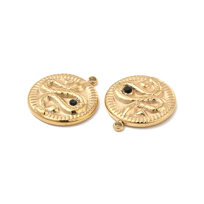 PVD Vacuum Plating 201 Stainless Steel with Rhinestone Pendants STAS-J401-VC1048-1