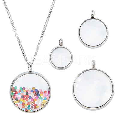 3Pcs 3 Styles Glass Pendants STAS-FH0002-47-1