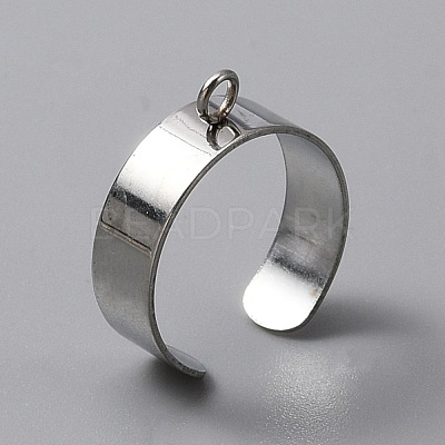 Stainless Steel Open Cuff Finger Ring Components STAS-WH0029-40A-P-1