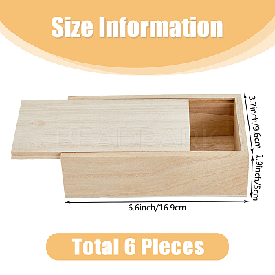 Rectangle Unfinished Wood Gift Storage Box CON-WH0094-38A-1