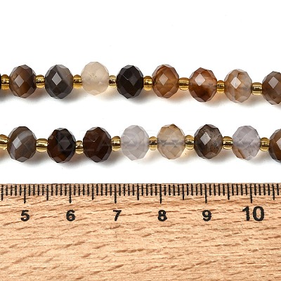 Natural Banded Agate Beads Strands G-D105-B13-1