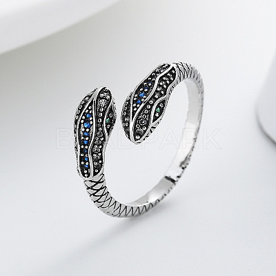 Brass Micro Pave Cubic Zirconia Cuff Open Rings WG32C77-01-1