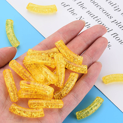 Transparent Crackle Acrylic Beads CACR-S009-001A-N81-1