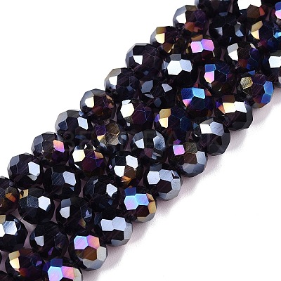 Electroplate Glass Beads Strands X-EGLA-A044-T6mm-B15-1