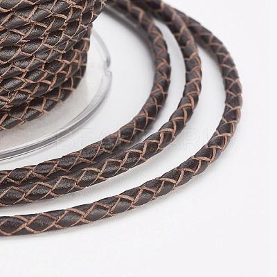 Eco-Friendly Braided Leather Cord OCOR-L035-3mm-E05-1