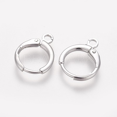 Brass Huggie Hoop Earring Findings KK-L179-04P-A-1