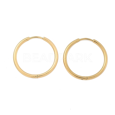 Ion Plating(IP) 304 Stainless Steel Huggie Hoop Earrings EJEW-F111A-25mm-G-1