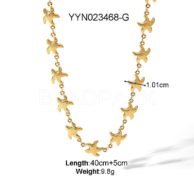 316L Surgical Stainless Steel Seashell Heart Link Chain Necklaces for Elegant European Style LS-BF6500-1-1