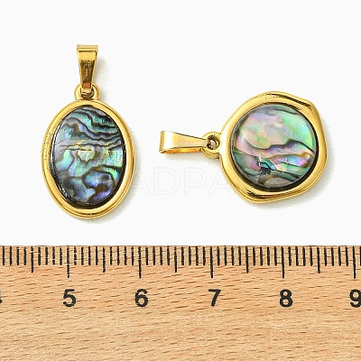 Natural Paua Shell & Acrylic  Pendants PALLOY-JF05942-01-1