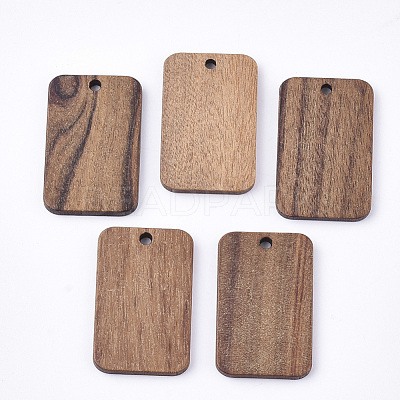 Undyed Walnut Wood Pendants X-WOOD-T023-05-1