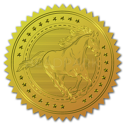 Plastic Self Adhesive Gold Foil Embossed Stickers DIY-WH0211-058-1