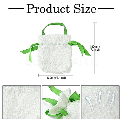 Cloth High Jacquard Flower Sugar Gift Drawstring Bags with Handle ST-CJ0004-01D-1